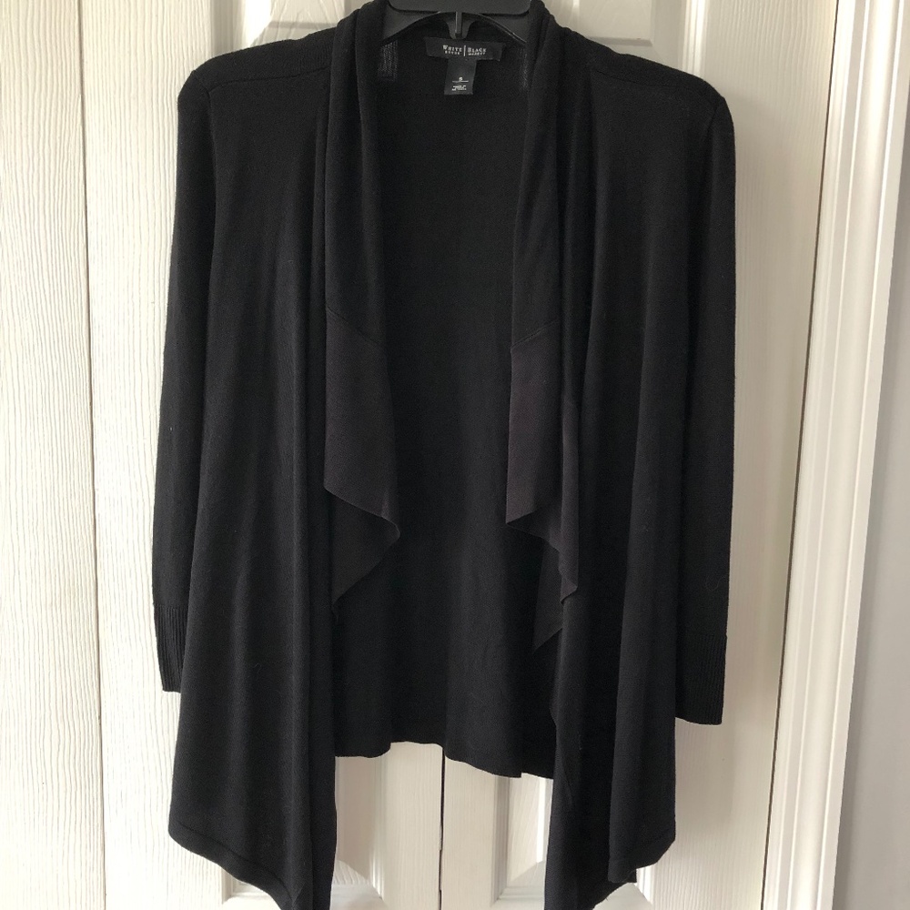 Womens' Black Sweater by White House / Black Market, S,  Open Front, EUC